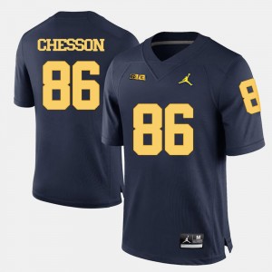 College Football Mens Navy Blue Jehu Chesson Michigan Jersey #86 245160-848