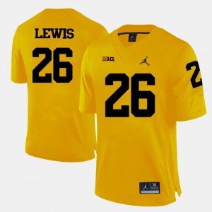College Football Men's Jourdan Lewis Michigan Jersey Yellow #26 517713-382