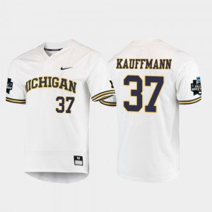 Mens Karl Kauffmann Michigan Jersey White #37 2019 NCAA Baseball College World Series 280543-567