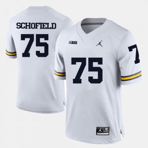 #75 White Michael Schofield Michigan Jersey College Football Men's 714802-392