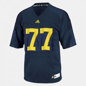 College Football #77 Taylor Lewan Michigan Jersey Blue Youth 815883-918