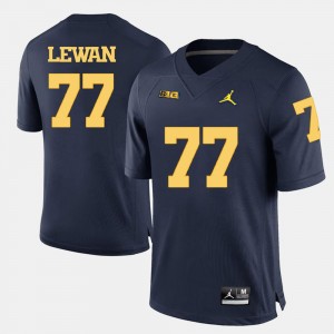 Navy Blue For Men College Football #77 Taylor Lewan Michigan Jersey 401995-632