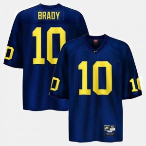 Tom Brady Michigan Jersey Blue For Men #10 College Football 660749-133