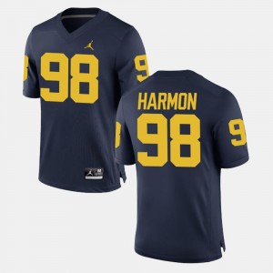 Alumni Football Game Tom Harmon Michigan Jersey Navy Mens #98 884771-423