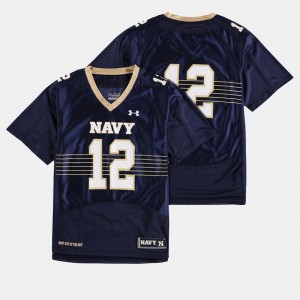 Navy Navy Jersey #12 For Kids College Football 703801-254