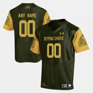 Olive Green #00 Notre Dame Customized Jerseys For Men's College Limited Football 683240-677