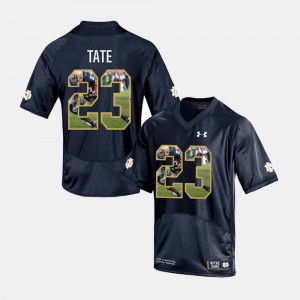 Navy For Men's #23 Golden Tate Notre Dame Jersey Player Pictorial 527617-596