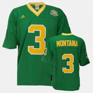#3 College Football Joe Montana Notre Dame Jersey Green Mens 871427-553