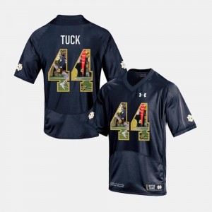 #44 Men Player Pictorial Justin Tuck Notre Dame Jersey Navy 331067-583