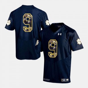 Player Pictorial Notre Dame Jersey Navy #9 Mens 291613-442