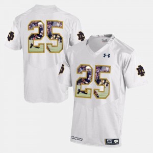Player Pictorial #25 White Men's Notre Dame Jersey 516257-259