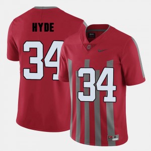 College Football #34 Red Men's CameCarlos Hyde OSU Jersey 558804-446
