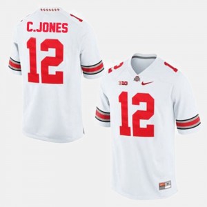 #12 For Men's Cardale Jones OSU Jersey White College Football 626392-498
