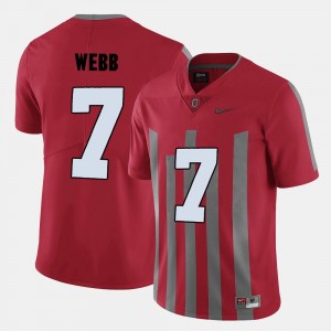 #7 Men Red Damon Webb OSU Jersey College Football 141667-250