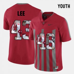 Darron Lee OSU Jersey Youth(Kids) Red #43 Pictorial Fashion 112192-292