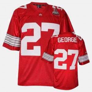Red #27 College Football Eddie George OSU Jersey For Men's 691837-637