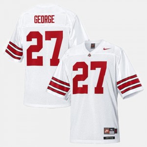 #27 Eddie George OSU Jersey White Kids College Football 806386-236