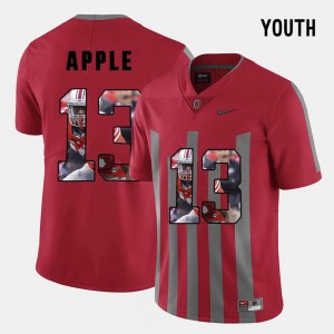 #13 Eli Apple OSU Jersey Red Youth(Kids) Pictorial Fashion 339481-431