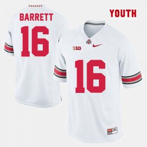 J.T. Barrett OSU Jersey #16 White Youth(Kids) College Football 580434-488