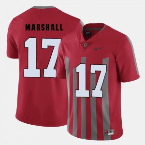 #17 Mens Red Jalin Marshall OSU Jersey College Football 287972-185