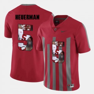 Pictorial Fashion Men's Jeff Heuerman OSU Jersey Red #5 272082-411