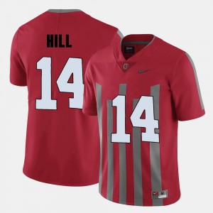 K.J. Hill OSU Jersey #14 Red For Men's College Football 876599-856