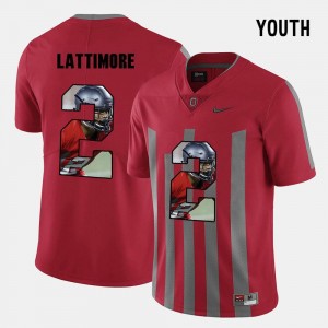 Red Pictorial Fashion Marshon Lattimore OSU Jersey Youth(Kids) #2 491545-847