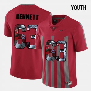 #63 Pictorial Fashion Michael Bennett OSU Jersey Youth Red 626553-272