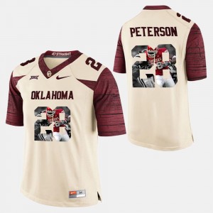 For Men Player Pictorial #28 White Adrian Peterson OU Jersey 284313-676