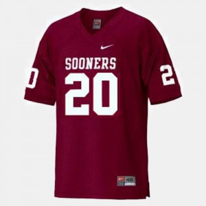 Red #20 College Football Billy Sims OU Jersey Mens 406744-797
