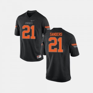 Black For Men College Football #21 Barry Sanders Oklahoma State Jersey 948125-810