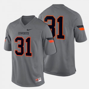 #31 College Football Oklahoma State Jersey Gray Men's 160655-379