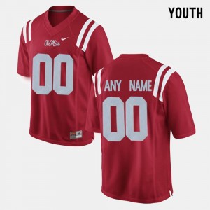 Red Ole Miss Custom Jersey For Kids College Limited Football #00 554418-306