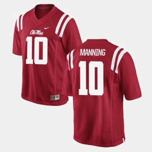 College Football Eli Manning Ole Miss Jersey Red Men #10 550575-137