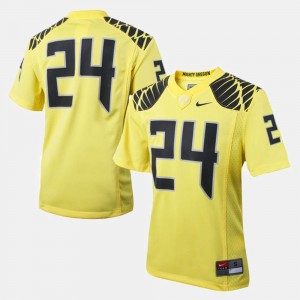 Youth(Kids) #24 College Football Yellow Oregon Jersey 222345-238