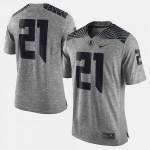 For Men's #21 Oregon Jersey Gray Gridiron Limited Gridiron Gray Limited 662005-150