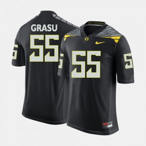 #55 College Football Hroniss Grasu Oregon Jersey Black For Men's 466585-332