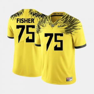 College Football For Men's Jake Fisher Oregon Jersey Yellow #75 585862-119