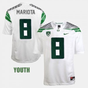 Marcus Mariota Oregon Jersey #8 Youth(Kids) College Football White 808747-619