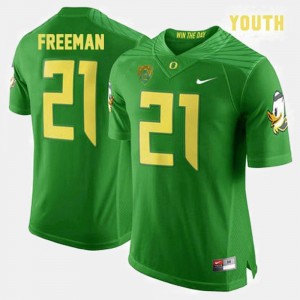 Youth(Kids) Green Royce Freeman Oregon Jersey College Football #21 607622-923