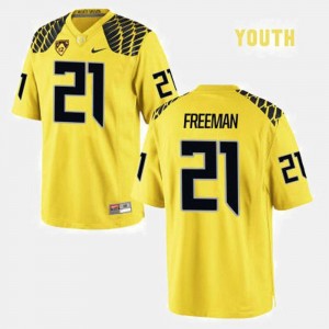 Royce Freeman Oregon Jersey Yellow #21 College Football Youth(Kids) 878666-874