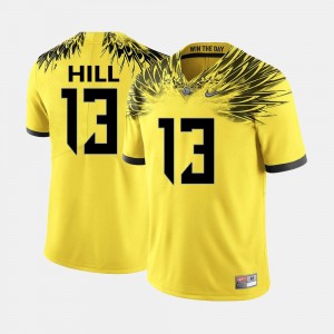 TroyHill Oregon Jersey For Men's College Football #13 Yellow 929533-863