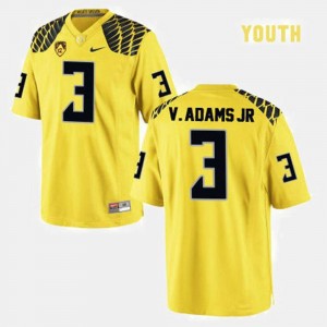 #3 Vernon Adams Oregon Jersey College Football Yellow Youth 730187-452