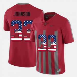 Scarlet Pete Johnson OSU Jersey Men US Flag Fashion #33 624939-590