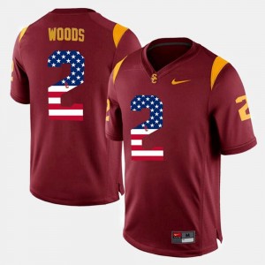 Robert Woods USC Jersey #2 US Flag Fashion For Men's Maroon 985705-304