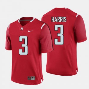 #3 Jawuan Harris Rutgers Jersey Red Men College Football 345592-819