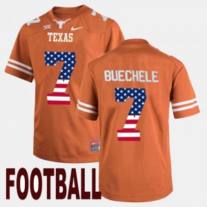 Shane Buechele Texas Jersey Orange US Flag Fashion For Men #7 139132-690