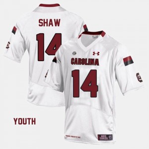 College Football White Youth Connor Shaw South Carolina Jersey #14 431648-578