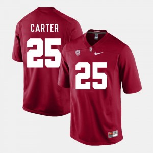 #25 College Football Alex Carter Stanford Jersey For Men's Cardinal 735899-692