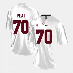 Men #70 White College Football Andrus Peat Stanford Jersey 152483-839